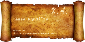 Kassa Agnéta névjegykártya